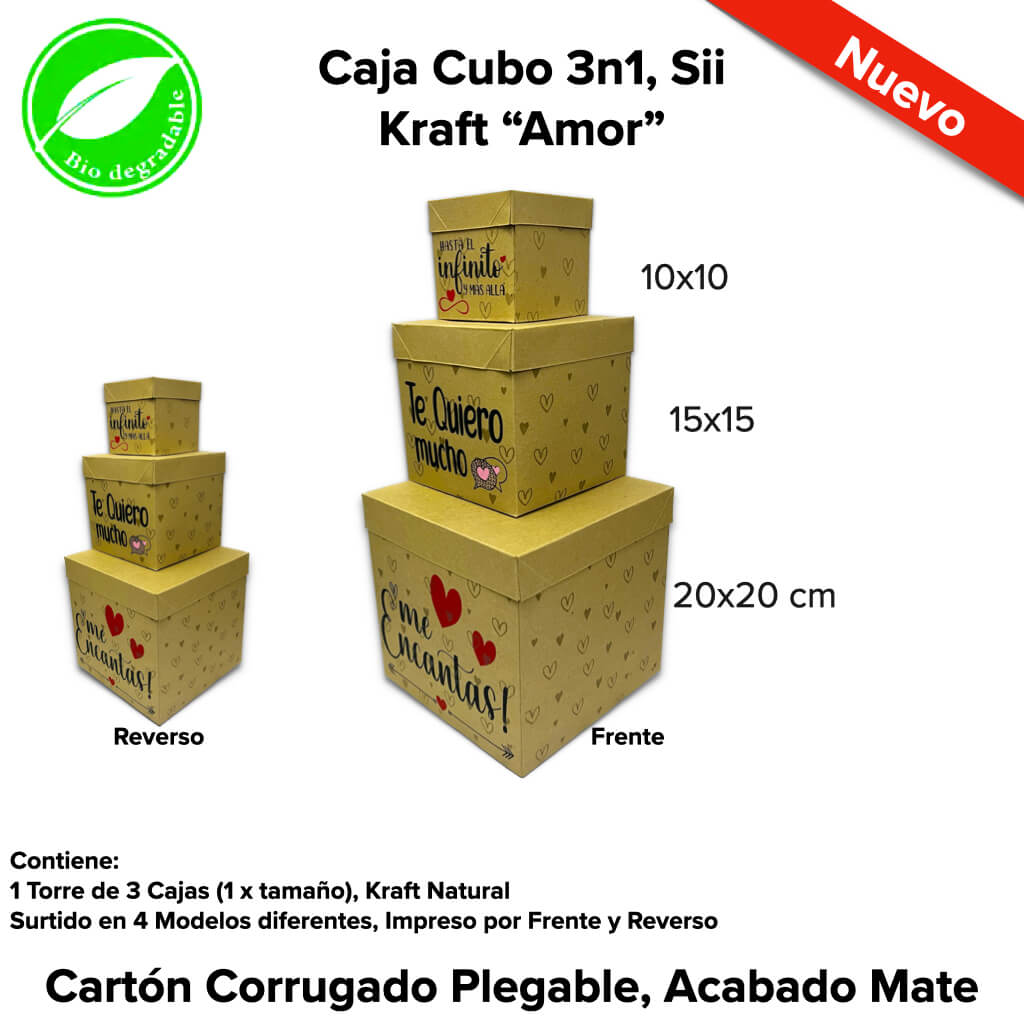 Caja Cubo 3n1, Sii  Kraft “Amor”