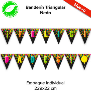 Banderín Triangular Neón - BolsaDeRegalo.com