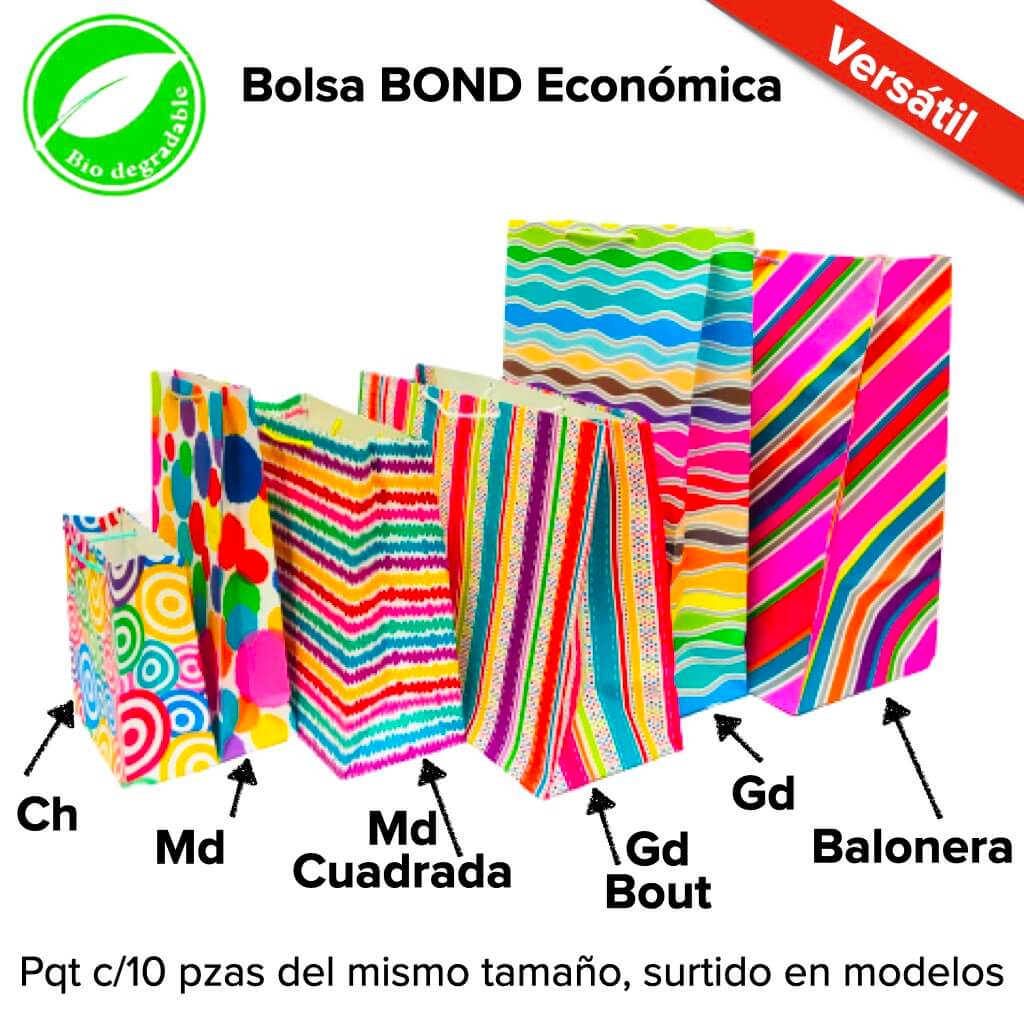 Bolsa BOND Económica Pqt c/10 pzs - BolsaDeRegalo.com