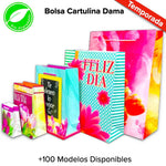 Bolsa Cartulina Dama Pqt c/10 - BolsaDeRegalo.com