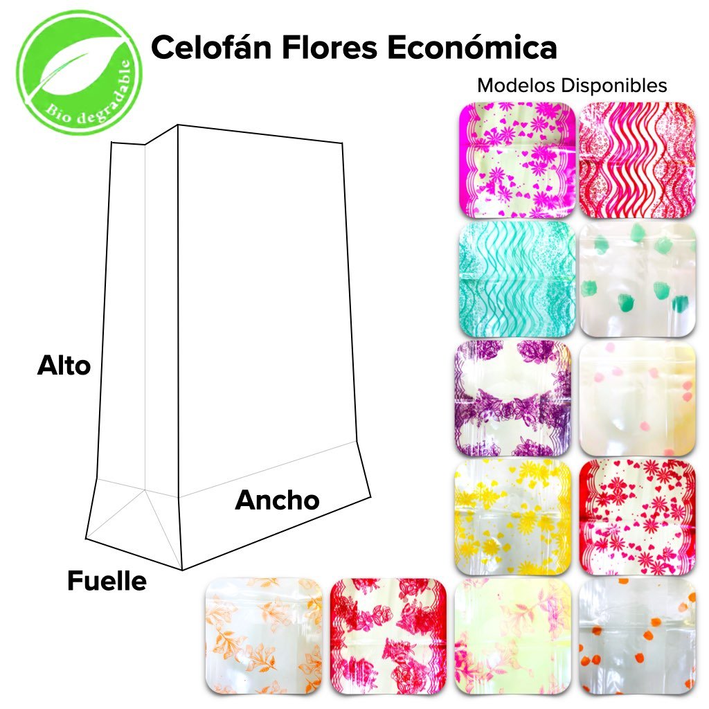 Bolsa Celofán Flores Económica - BolsaDeRegalo.com