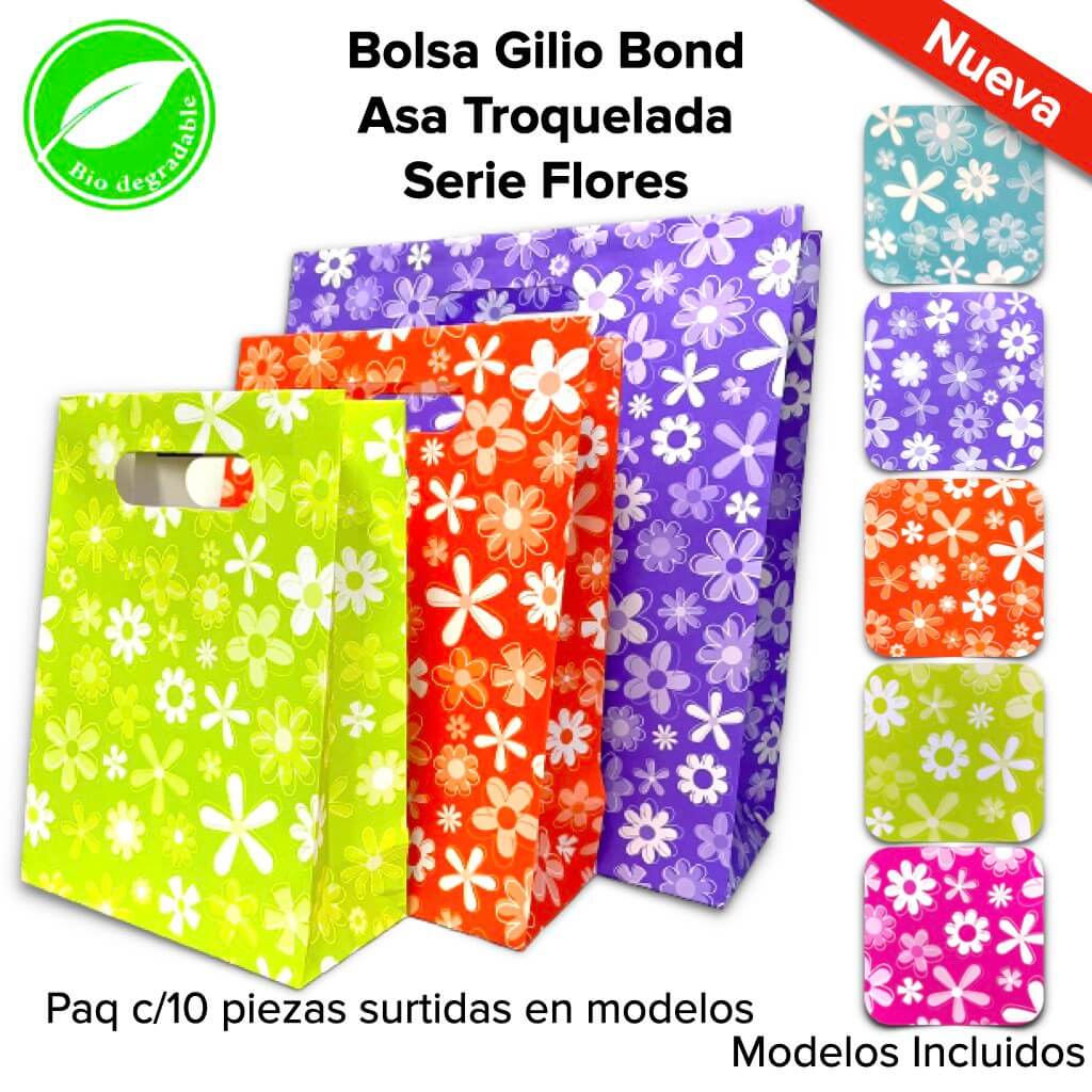 Bolsa Gilio Bond Asa Troquelada Serie Flores