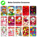 Bolsa Cartulina Corazones Pqt c/10pzs - BolsaDeRegalo.com