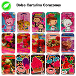 Bolsa Cartulina Corazones Pqt c/10pzs - BolsaDeRegalo.com