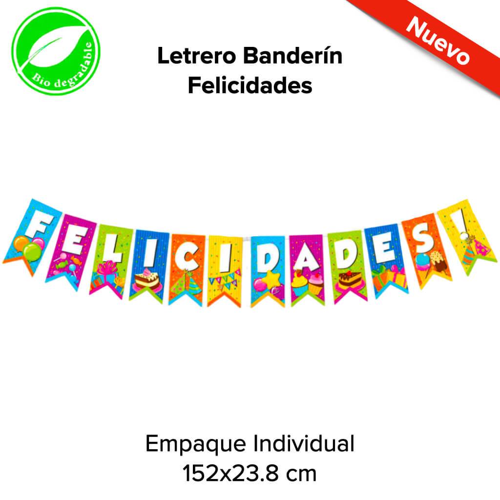 Letrero Banderín Felicidades - BolsaDeRegalo.com