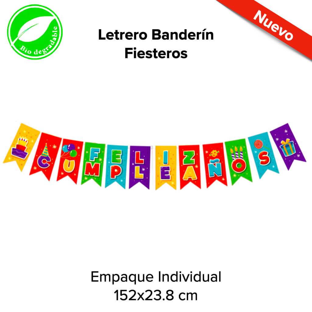 Letrero Banderín Fiesteros - BolsaDeRegalo.com
