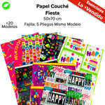 Papel Couché Fajilla c/5 pliegos - BolsaDeRegalo.com