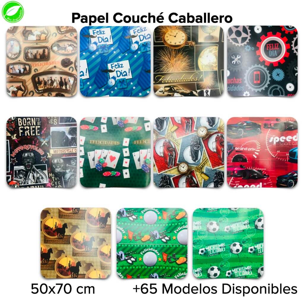 Papel Couché Caballero Fajilla c/5 pliegos - BolsaDeRegalo.com