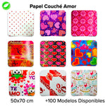 Papel Couché Corazones Fajilla c/5 pliegos - BolsaDeRegalo.com