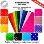 Papel Francés ESTRELLAS Fajilla C/5 pliegos - BolsaDeRegalo.com