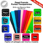 Papel Francés PUNTOS TRANSPARENTES Fajilla c/5 pliegos