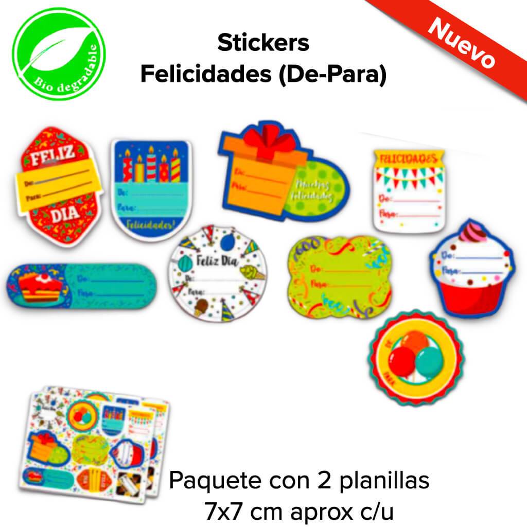 Stickers Felicidades (De-Para) - BolsaDeRegalo.com