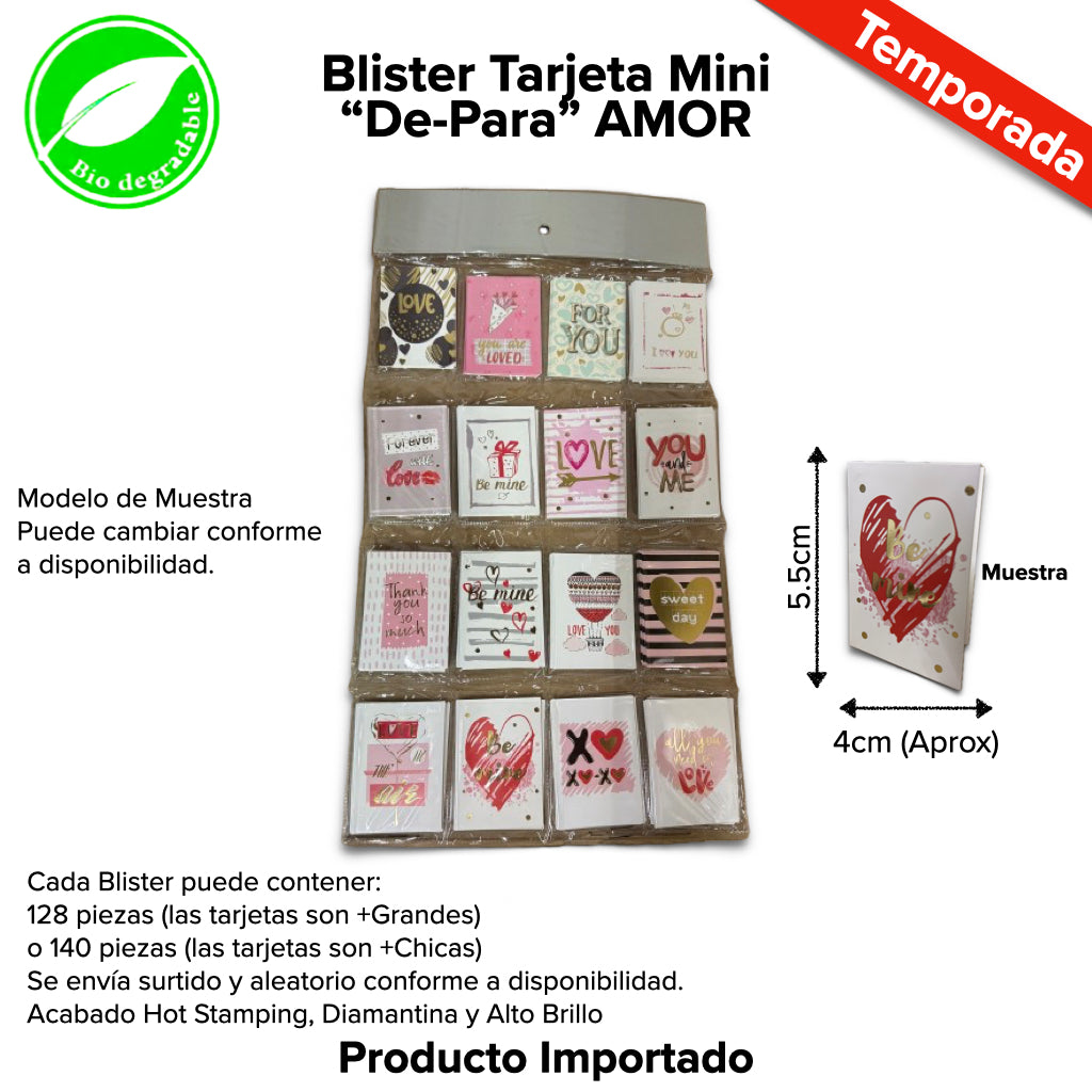 Blister Tarjeta Mini “De-Para” AMOR 