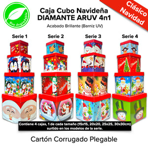 Caja Cubo Navideña DIAMANTE ARUV 4n1