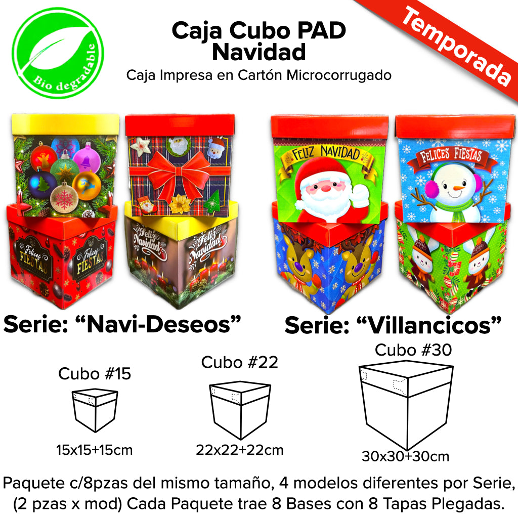 Caja Cubo Navidad PAD