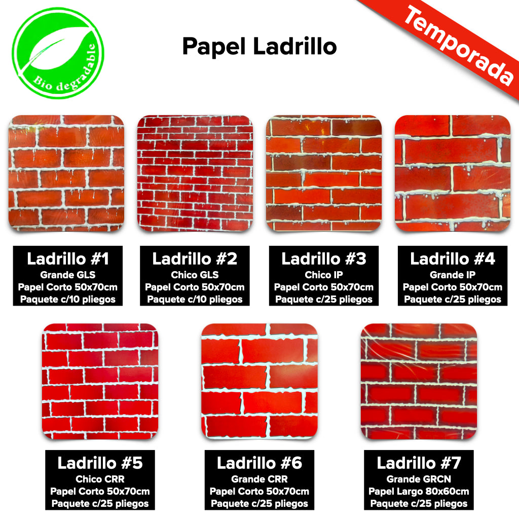 Papel Ladrillo Pqt 25 pliegos