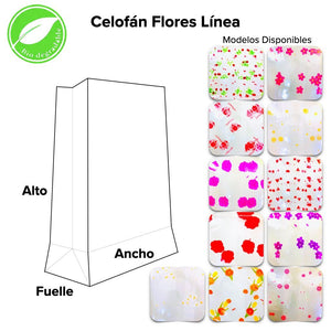 Bolsa Celofán Flores Línea - BolsaDeRegalo.com