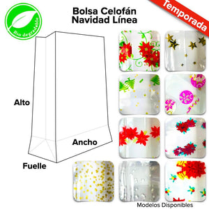 Bolsa Celofán Navidad Línea - BolsaDeRegalo.com