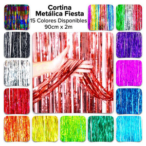 Caja C/300 Cortina Metálica Decoración Fiesta Color A Elegir