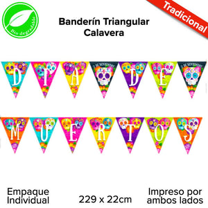 Banderín Triangular Calavera - BolsaDeRegalo.com